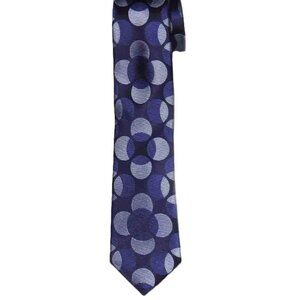 Jos A Bank 1905 Silk Tie Navy Blue Gray Floral Men's Long